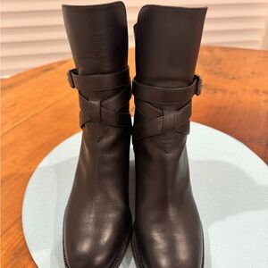 Christian Louboutin Black Leather Ankle Boots